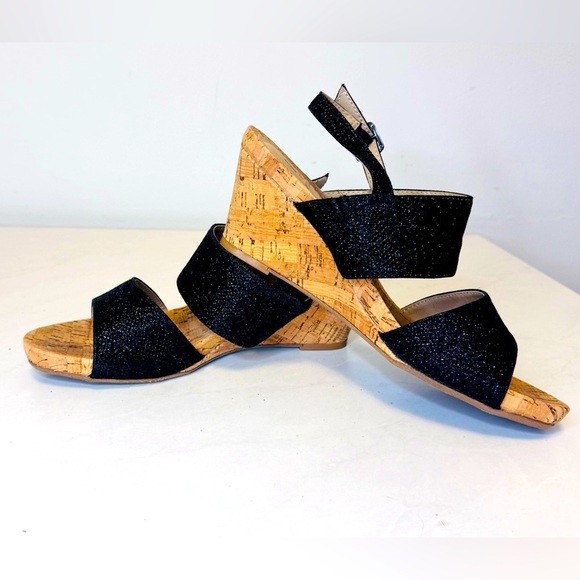 Women’s Alexus Fabric Open Toe Casual Platform Cork Wedge Sandals - Picture 1 of 9